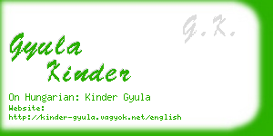 gyula kinder business card